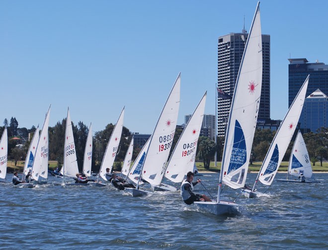 City of Perth Sailing Regatta Sailing action in the centre of Perth
